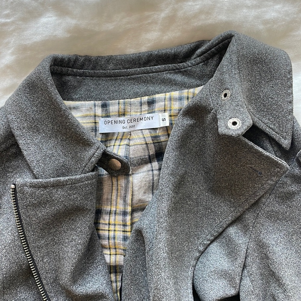 OPENING CEREMONY suede-feel moto jacket!!! Barley worn! Size small!